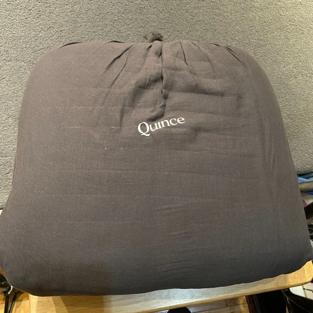 Quince Organic Airy Gauze Duvet Cover Set King/Cal King Charcoal Gray Cotton